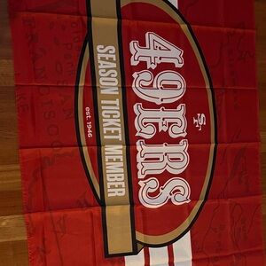 NEW 2025 San Francisco 49ers Flag, Season Ticket Member Gift, approx 3' x 5' NEW